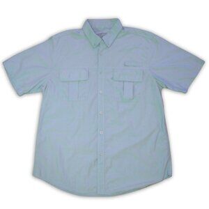Clearwater Outfitters XL Fishing Turquoise Blue Shirt Mens Vented Button Up